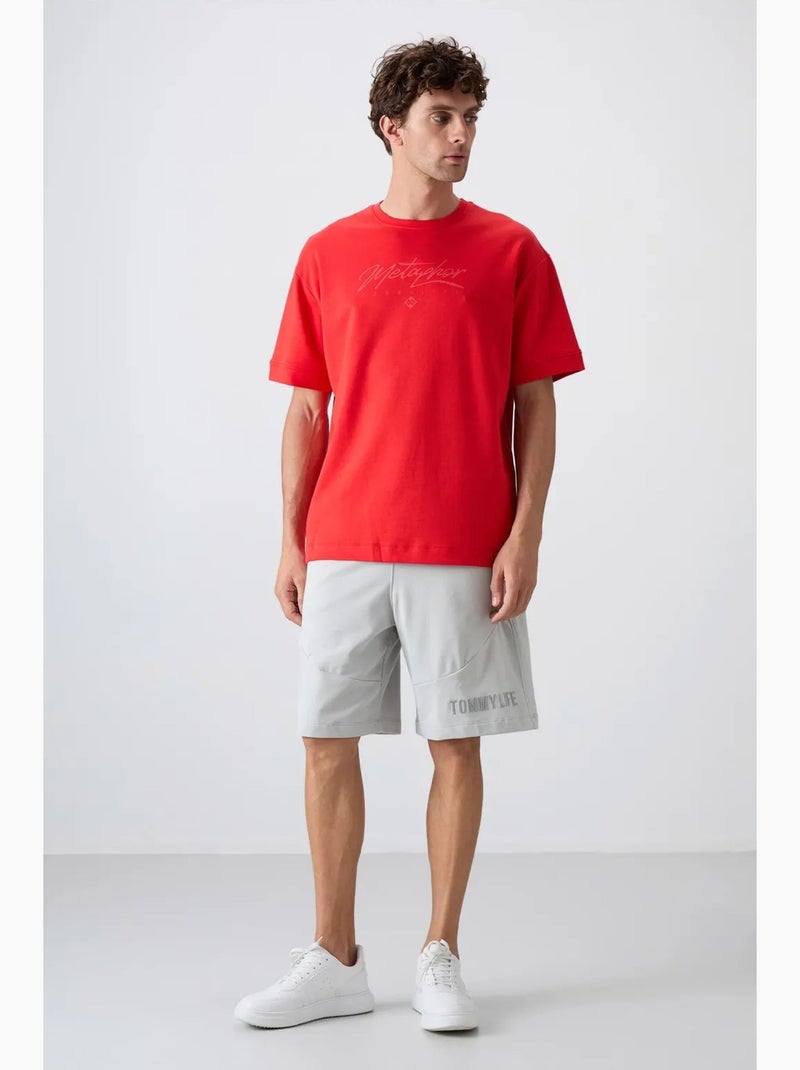 T-shirt oversize à logo et col rond tommy Rouge - Kiabi