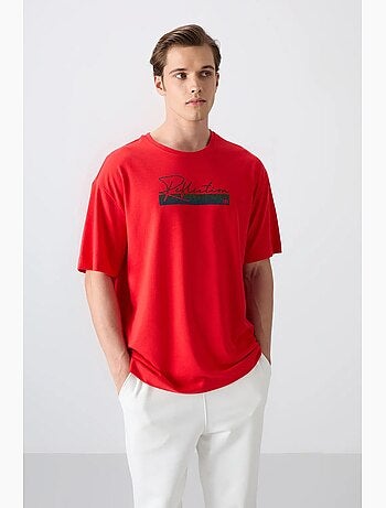 T-shirt oversize à logo et col rond tommy