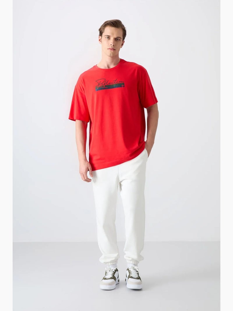 T-shirt oversize à logo et col rond tommy Rouge - Kiabi