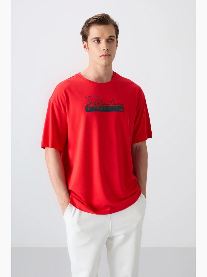 T-shirt oversize à logo et col rond tommy Rouge - Kiabi