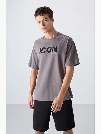 T-shirt oversize à logo imprimé et col rond tommy