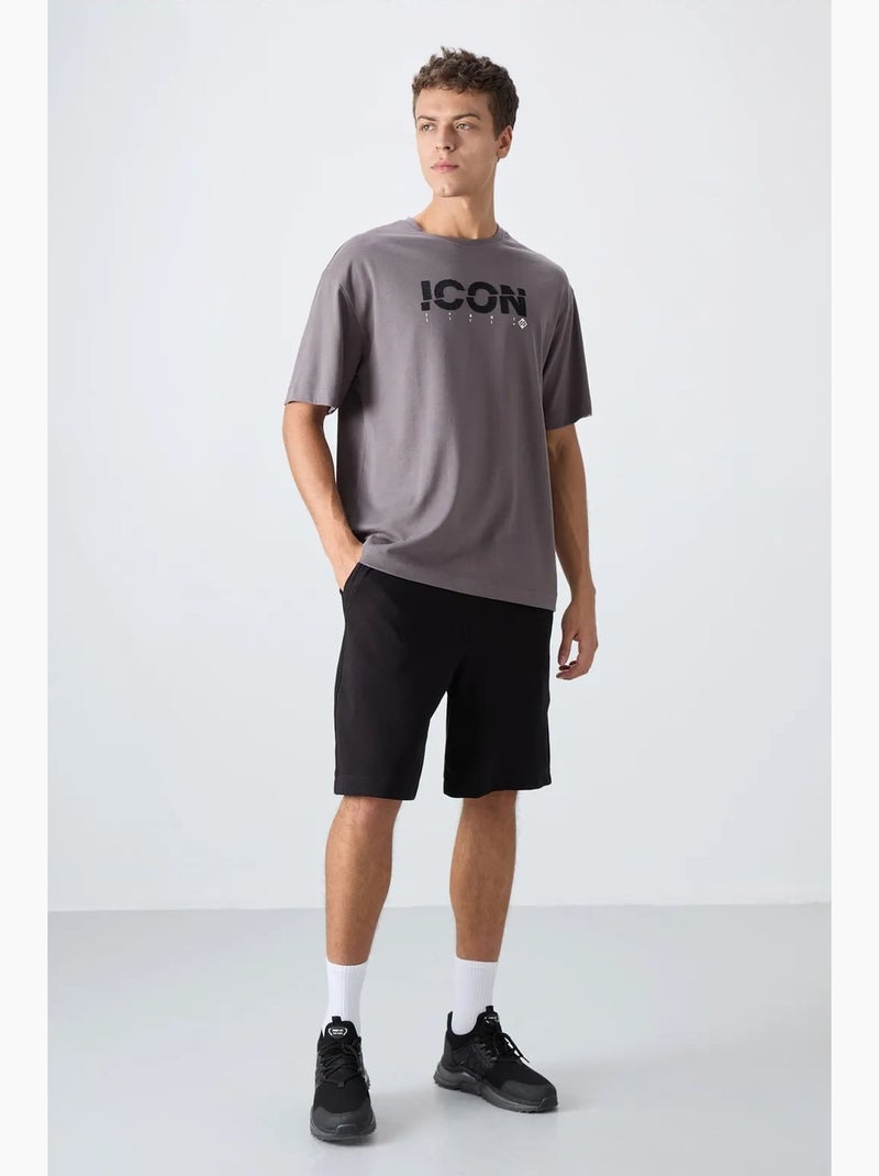 T-shirt oversize à logo imprimé et col rond tommy Gris Noir - Kiabi
