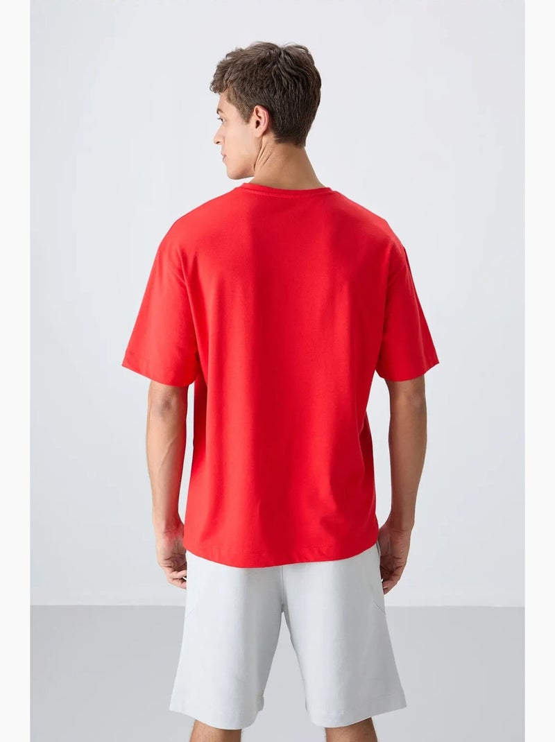 T-shirt oversize à logo imprimé et col rond tommy Rouge - Kiabi