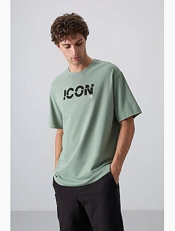 T-shirt oversize à logo imprimé et col rond tommy