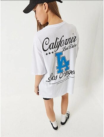T-shirt oversize à manches courtes en jersey imprimé los angeles de bianco lucci