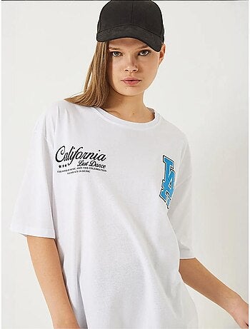 T-shirt oversize à manches courtes en jersey imprimé los angeles de bianco lucci