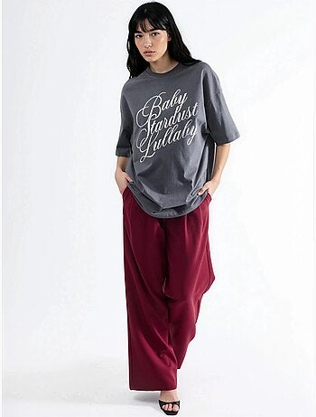 T-shirt oversize à manches courtes et col rond avec détail accessoire busem