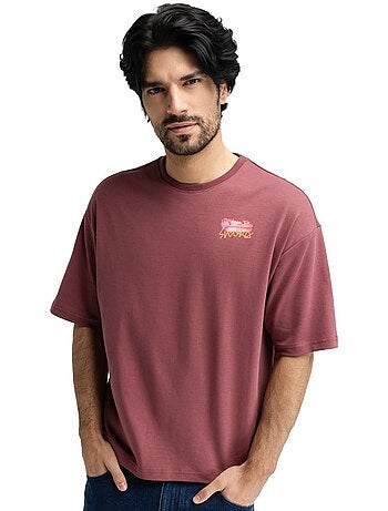 T-shirt oversize à manches courtes homme homme grama burgundy
