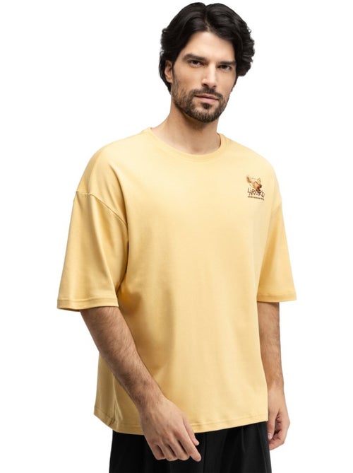 T-shirt oversize à manches courtes homme homme grama mustard - Kiabi