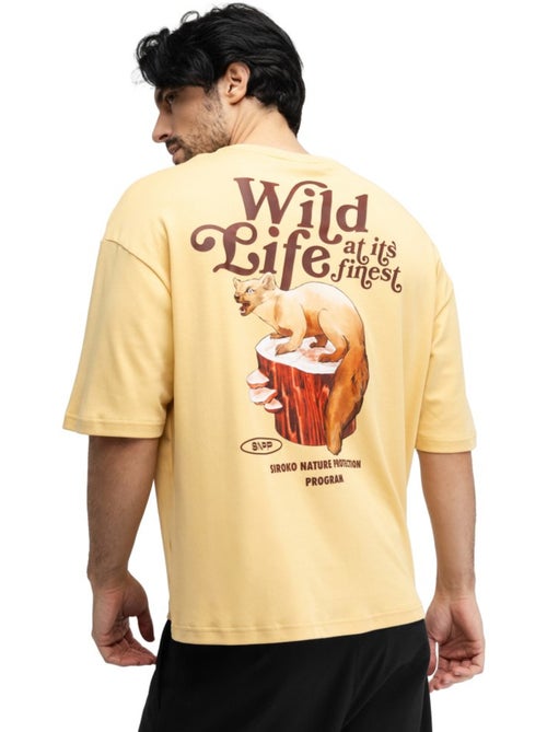 T-shirt oversize à manches courtes homme homme grama mustard - Kiabi