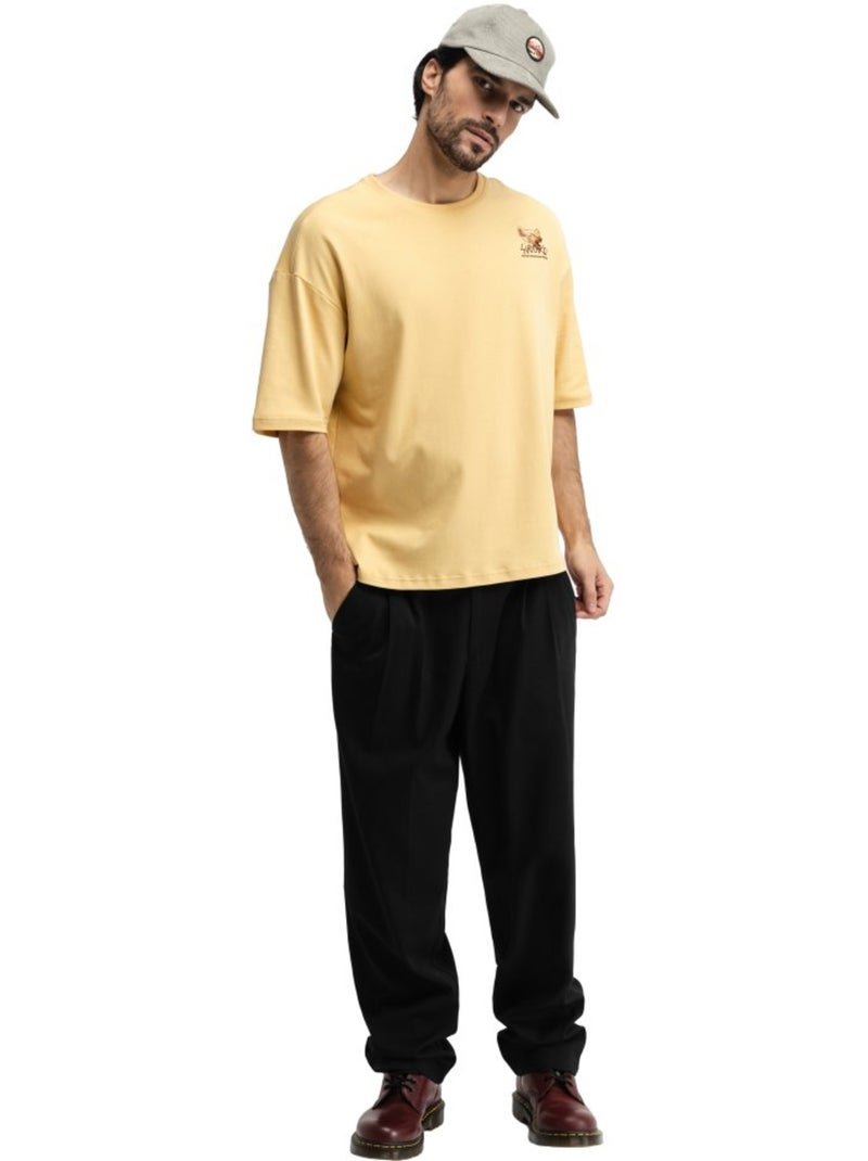 T-shirt oversize à manches courtes homme homme grama mustard Jaune - Kiabi