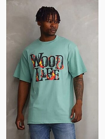 T-shirt oversize à manches longues et col rond avec imprimé au dos janes