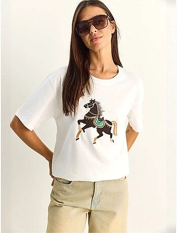 T-shirt oversize à sequins brodés lucci