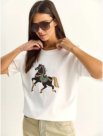 T-shirt oversize à sequins brodés lucci