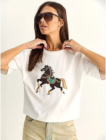 T-shirt oversize à sequins brodés lucci