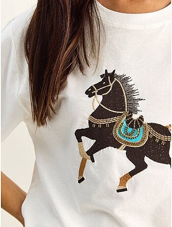 T-shirt oversize à sequins brodés lucci
