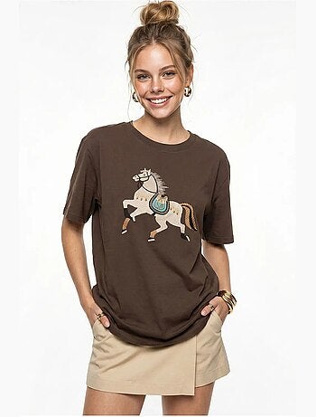 T-shirt oversize à sequins brodés lucci
