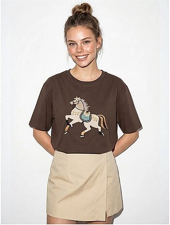 T-shirt oversize à sequins brodés lucci