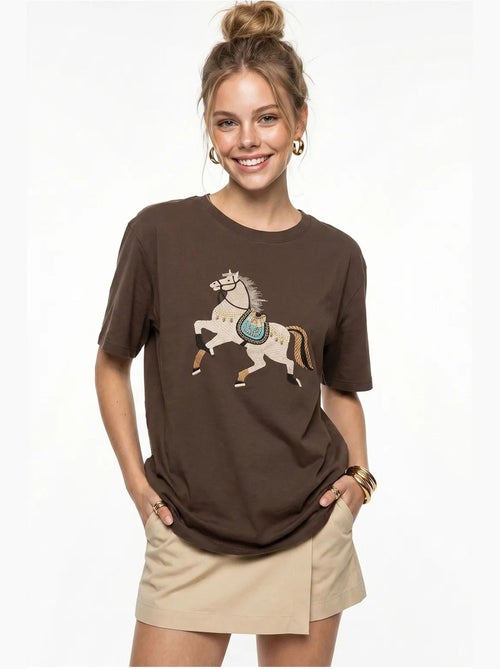 T-shirt oversize à sequins brodés lucci - Kiabi T-shirt oversize à sequins brodés lucci - Kiabi