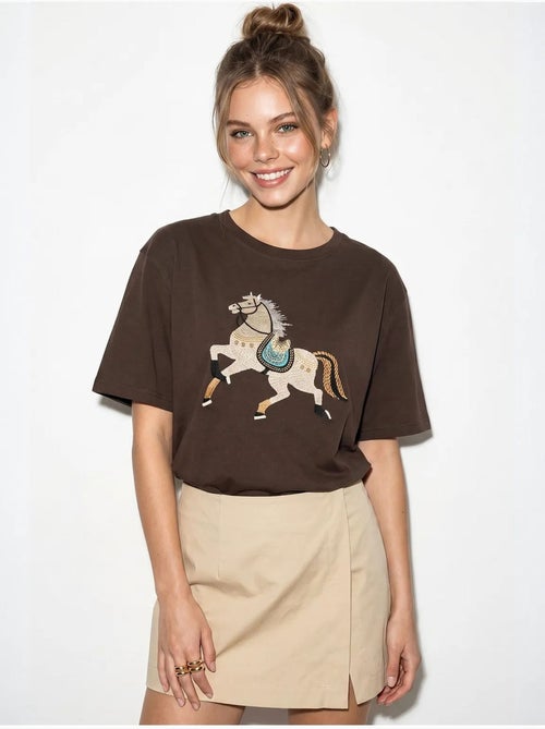 T-shirt oversize à sequins brodés lucci - Kiabi T-shirt oversize à sequins brodés lucci - Kiabi
