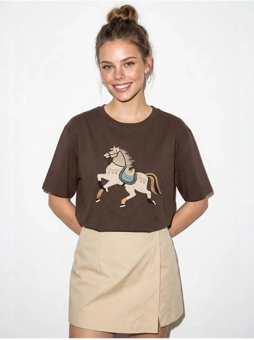 T-shirt oversize à sequins brodés lucci - Kiabi T-shirt oversize à sequins brodés lucci - Kiabi