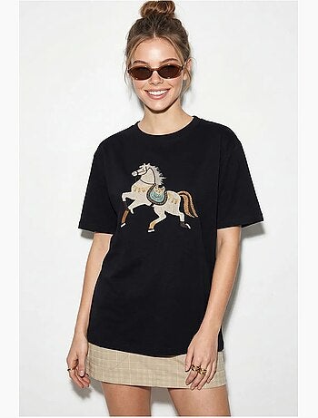 T-shirt oversize à sequins brodés lucci