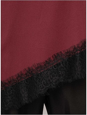 T-shirt oversize asymétrique bordure dentelle forinel