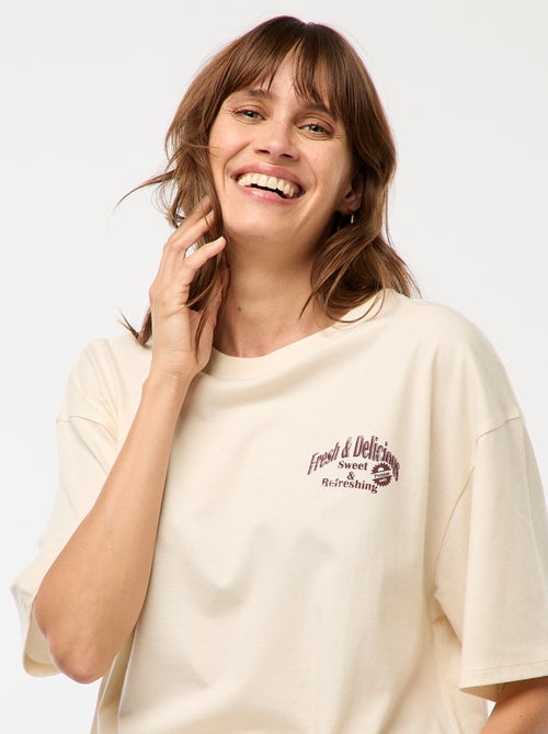 T-shirt oversize avec imprimé - Kiabi