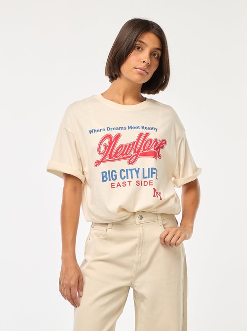T-shirt oversize avec imprimé - Kiabi
