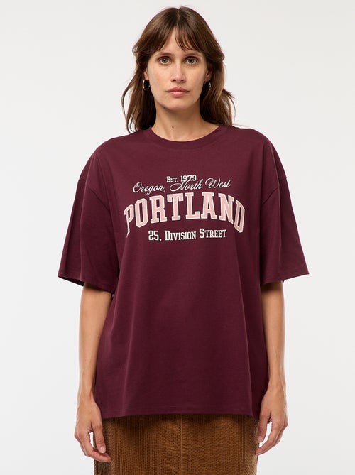 T-shirt oversize avec imprimé - Kiabi