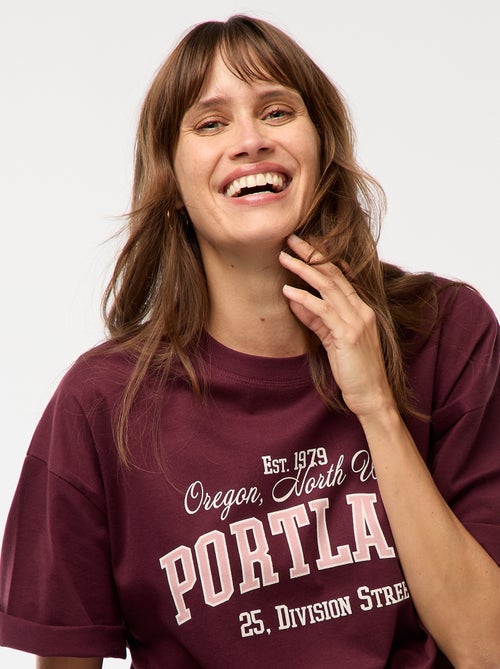 T-shirt oversize avec imprimé - Kiabi