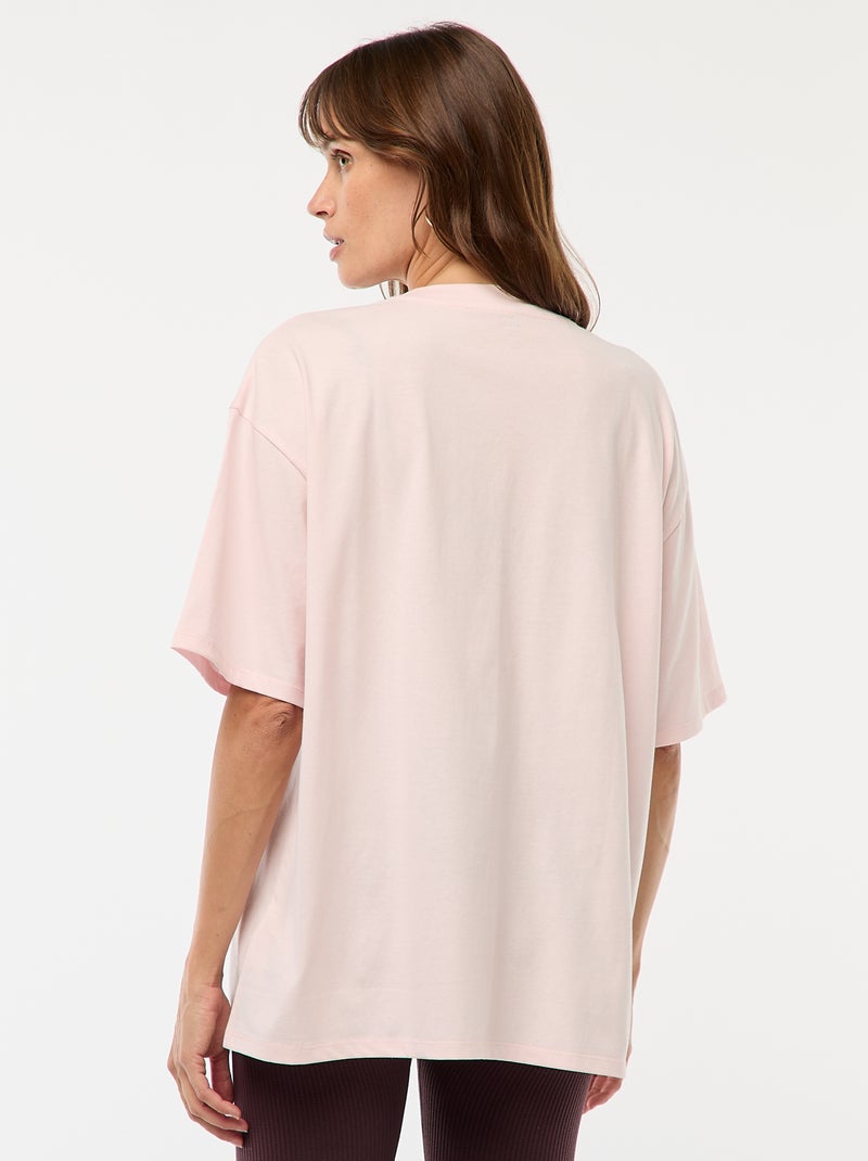 T-shirt oversize avec imprimé Rose - Kiabi