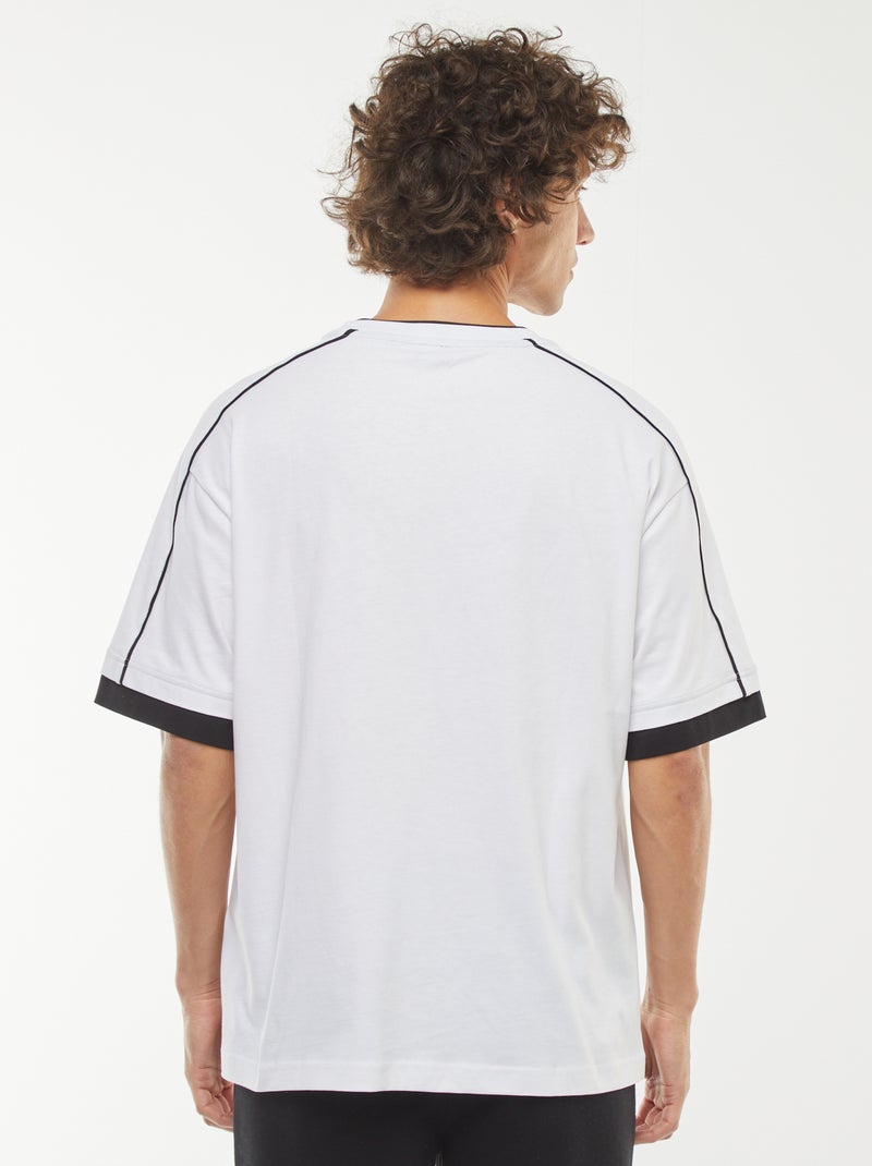 T-shirt oversize avec ligne Blanc - Kiabi