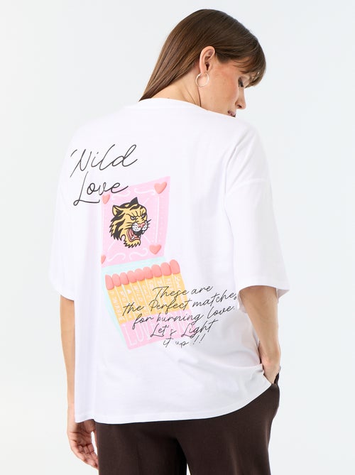 T-shirt oversize avec print au dos - Kiabi