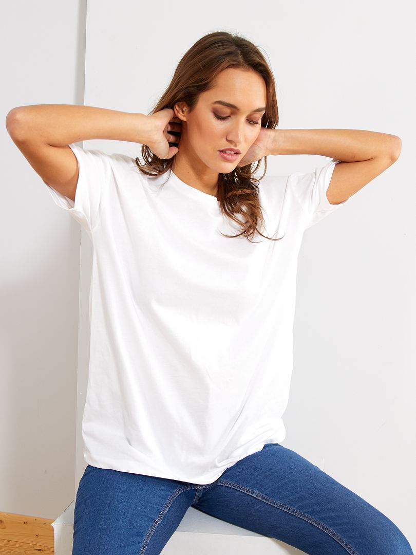 T-shirt oversize blanc - Kiabi