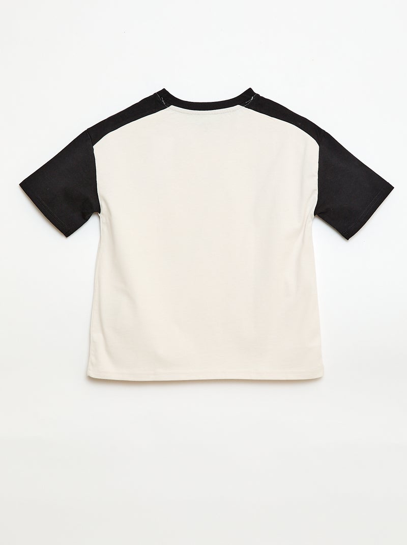 T-shirt oversize color bloc Blanc - Kiabi