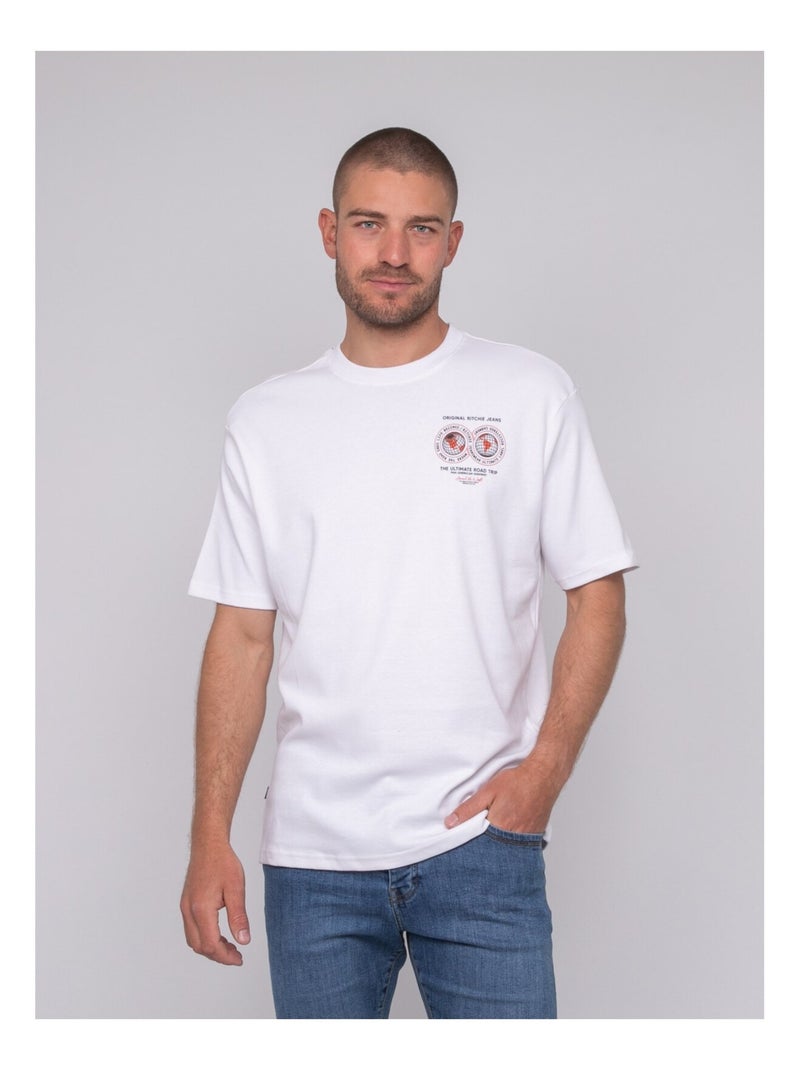 T-shirt oversize coton motifs NARADITI Blanc - Kiabi