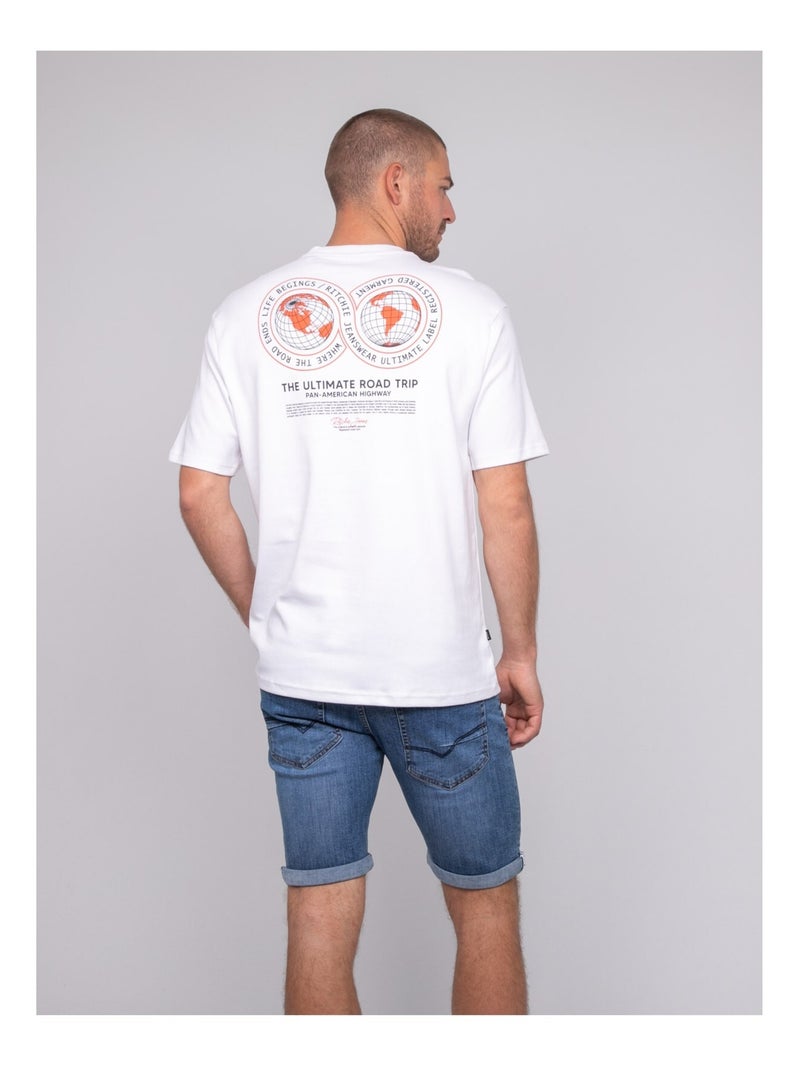 T-shirt oversize coton motifs NARADITI Blanc - Kiabi