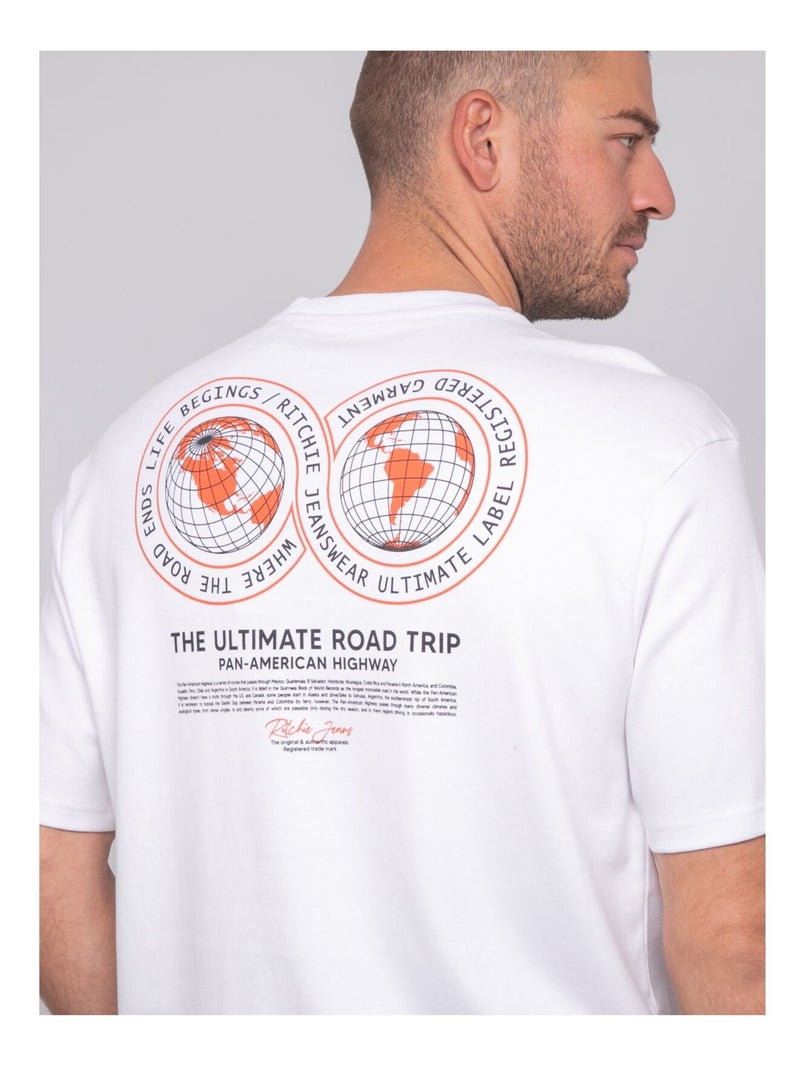 T-shirt oversize coton motifs NARADITI Blanc - Kiabi