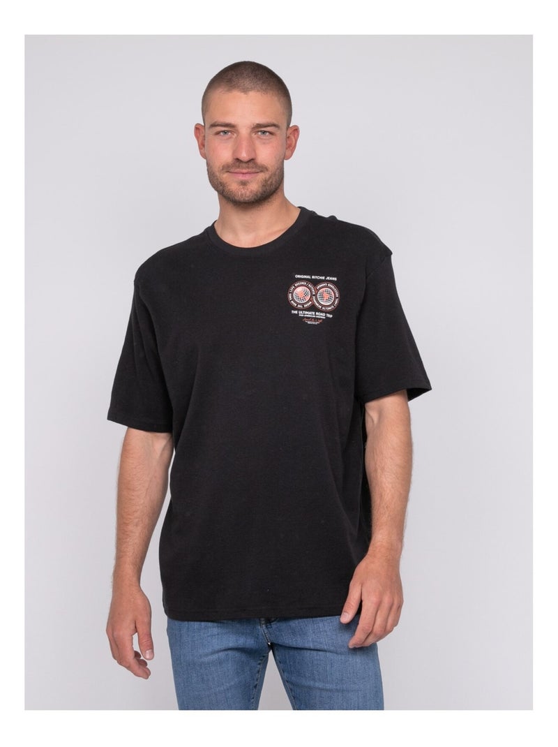 T-shirt oversize coton motifs NARADITI Noir - Kiabi