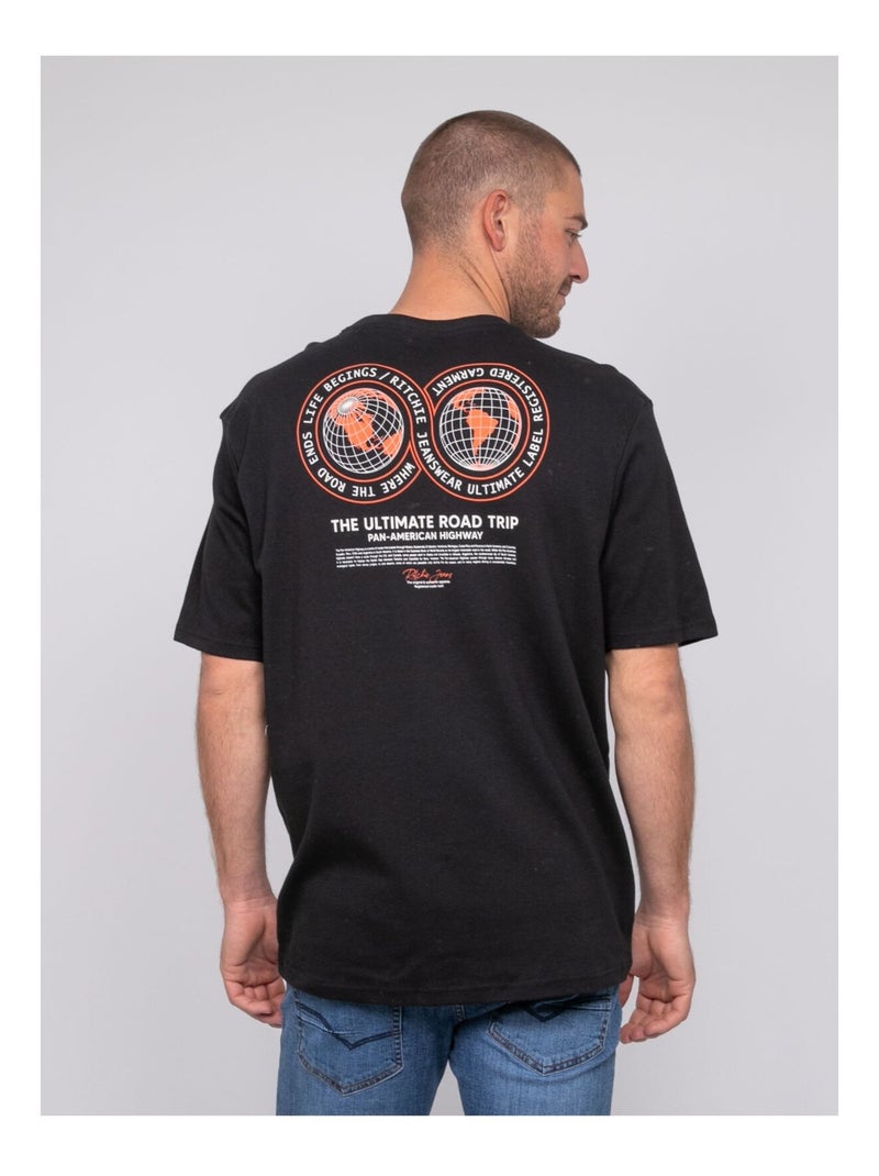 T-shirt oversize coton motifs NARADITI Noir - Kiabi