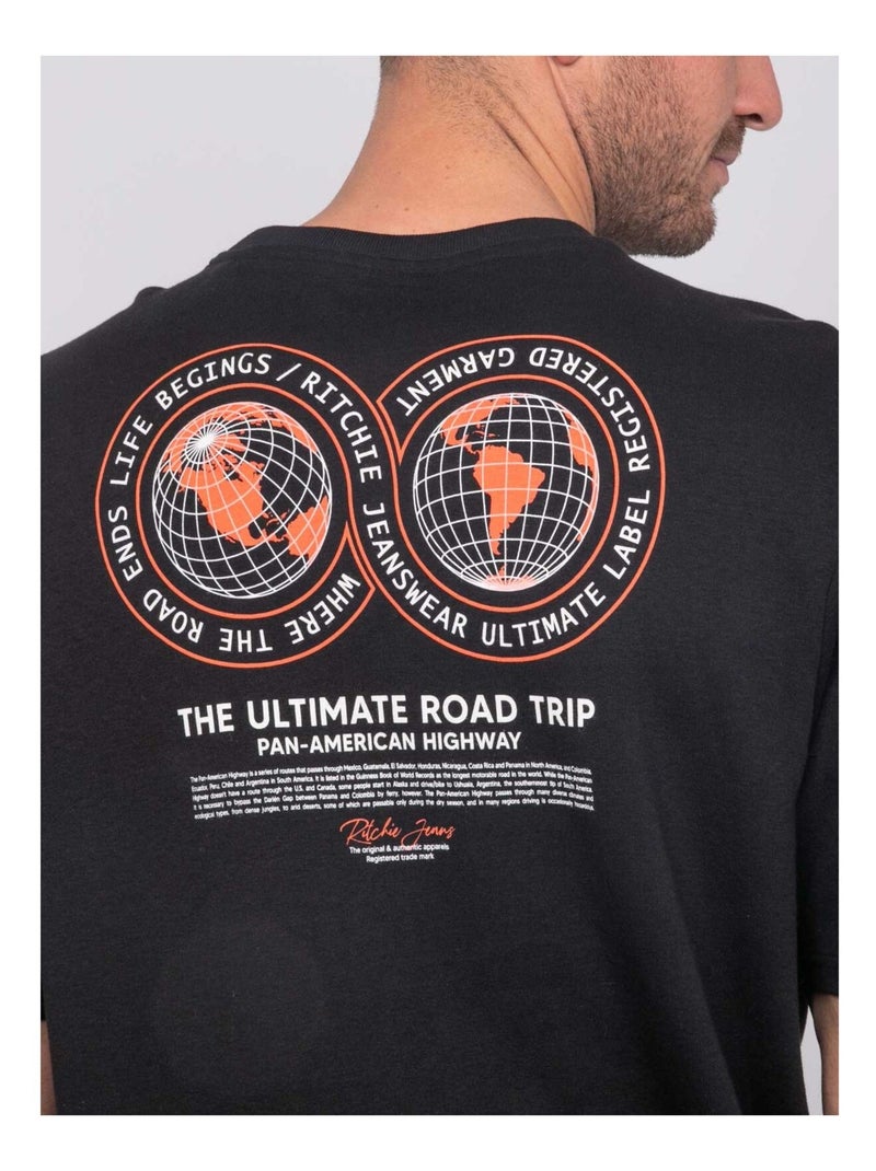 T-shirt oversize coton motifs NARADITI Noir - Kiabi