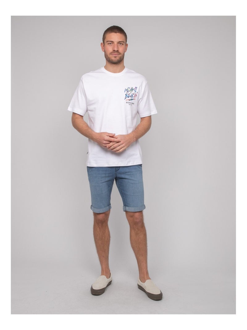 T-shirt oversize coton motifs NASCADE Blanc - Kiabi