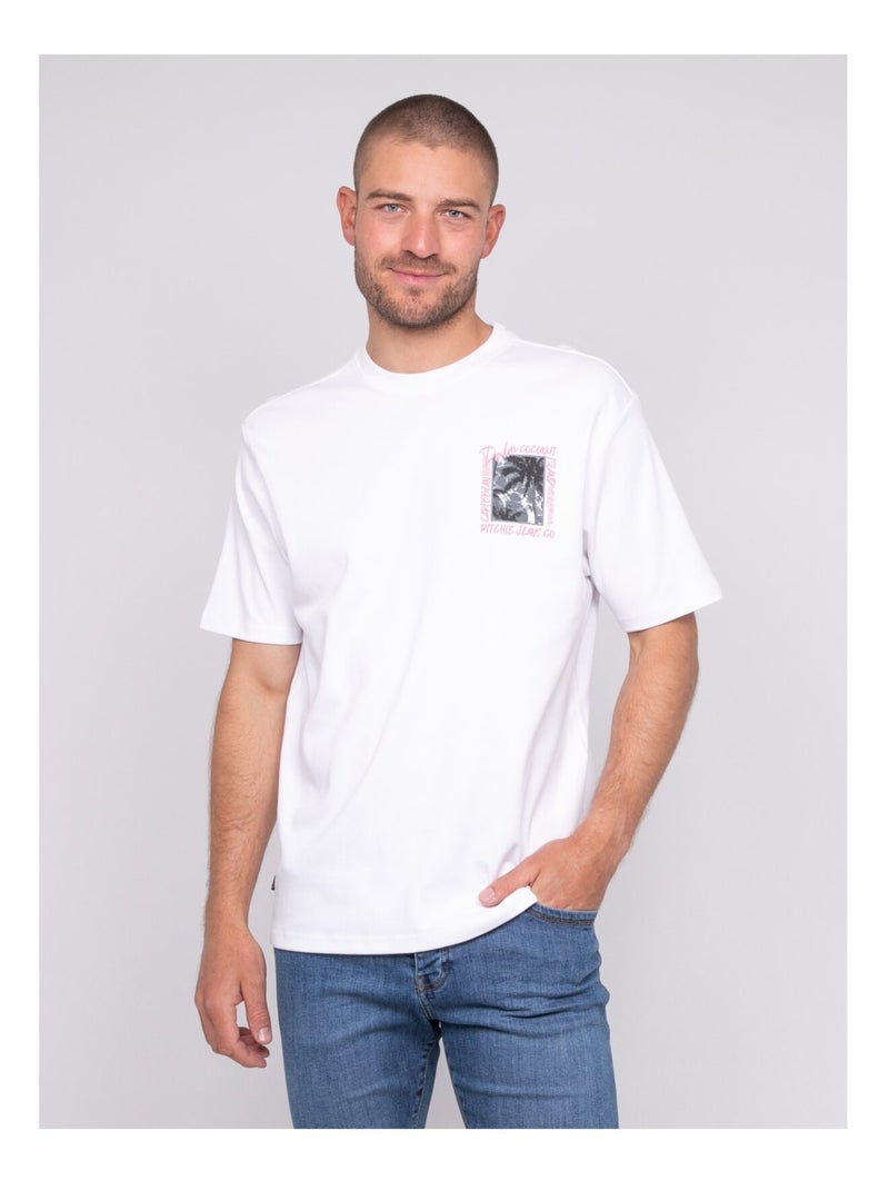 T-shirt oversize coton motifs NOBORA Blanc - Kiabi