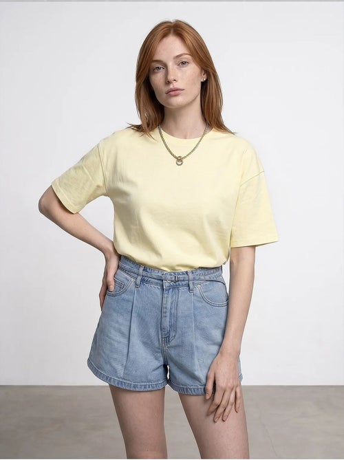 T-shirt oversize en coton à col rond dilvin - Kiabi T-shirt oversize en coton à col rond dilvin - Kiabi