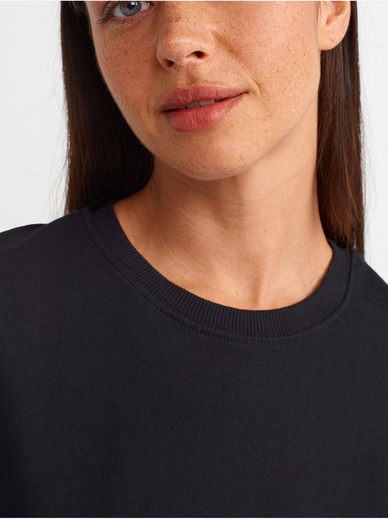 T-shirt oversize en coton à col rond dilvin Noir - Kiabi