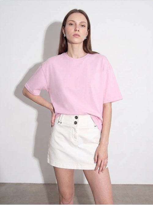 T-shirt oversize en coton à col rond dilvin - Kiabi T-shirt oversize en coton à col rond dilvin - Kiabi