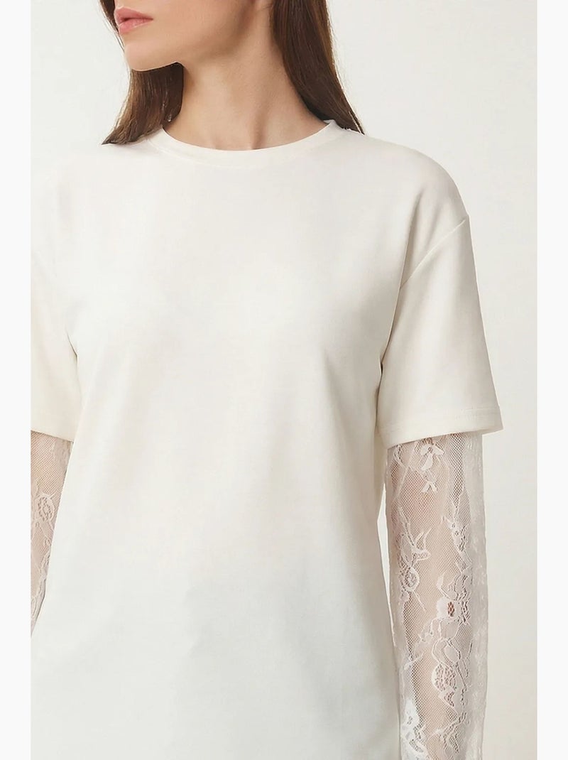 T-shirt oversize en coton à col rond istanbul Sable - Kiabi
