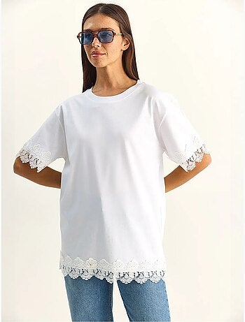 T-shirt oversize en coton à col rond lucci