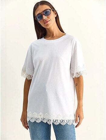 T-shirt oversize en coton à col rond lucci